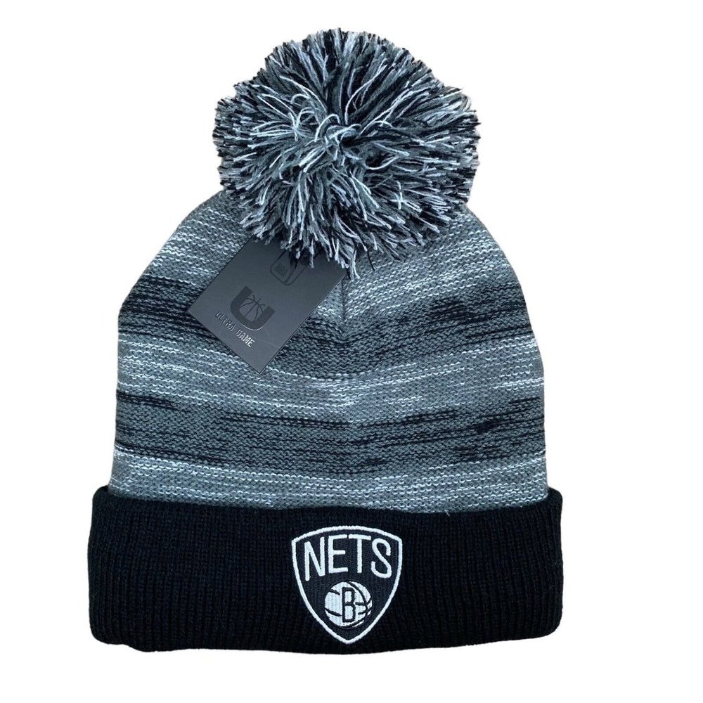 Brooklyn Nets NBA Ultra Game Knit Cap Black Gray‎ Kyrie Irving Beanie Hat OS NWT